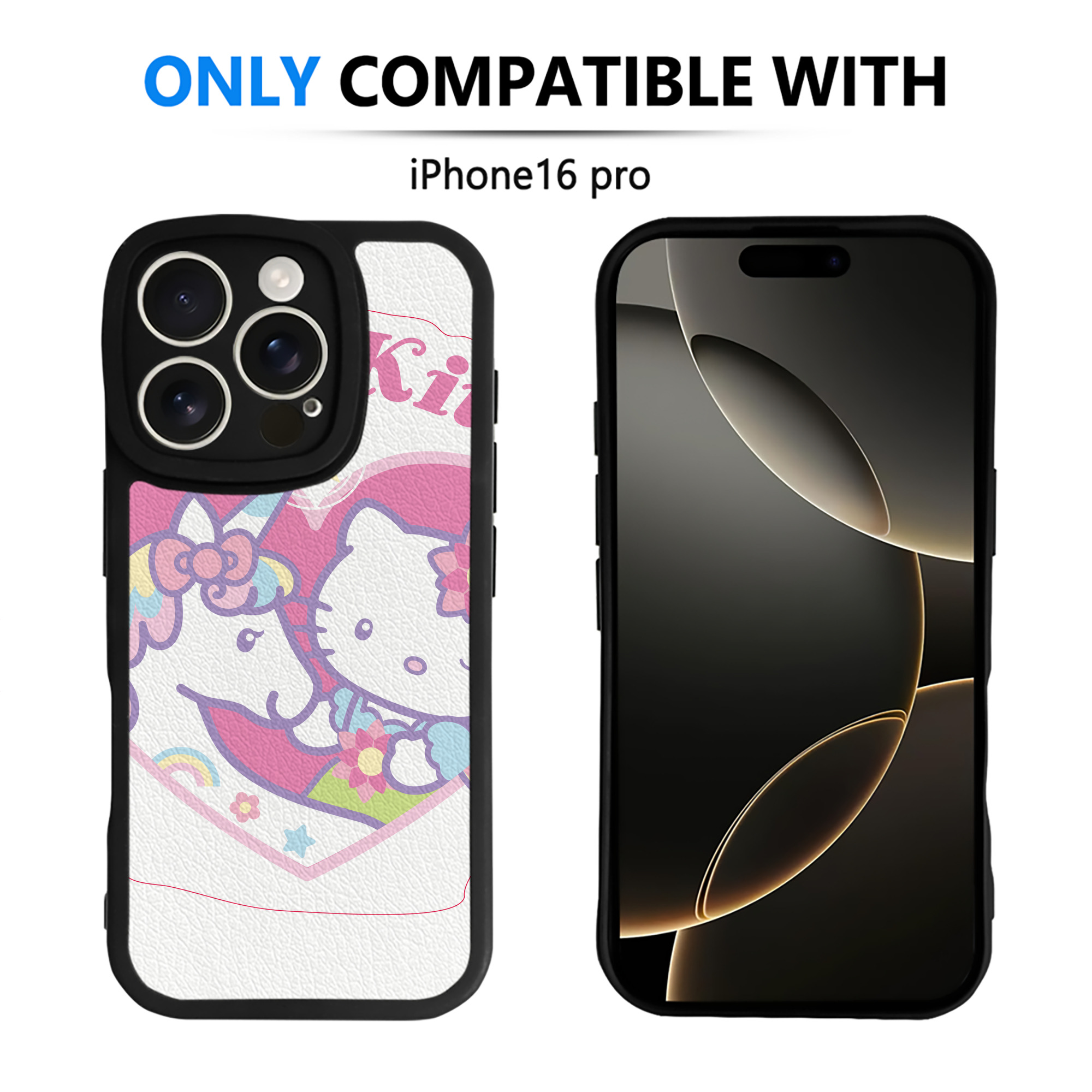 （画像用） Hello Kitty ハローキティ 【iPhone 16シリーズ対応】シリコンスマホケース（レザー調） 材質：シリコン